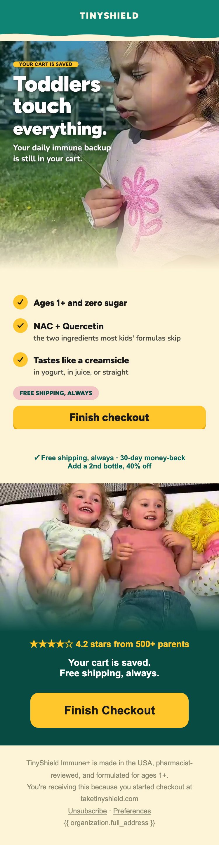 Color block email on mobile